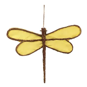 19" Vine Dragonfly Hanger: Yellow