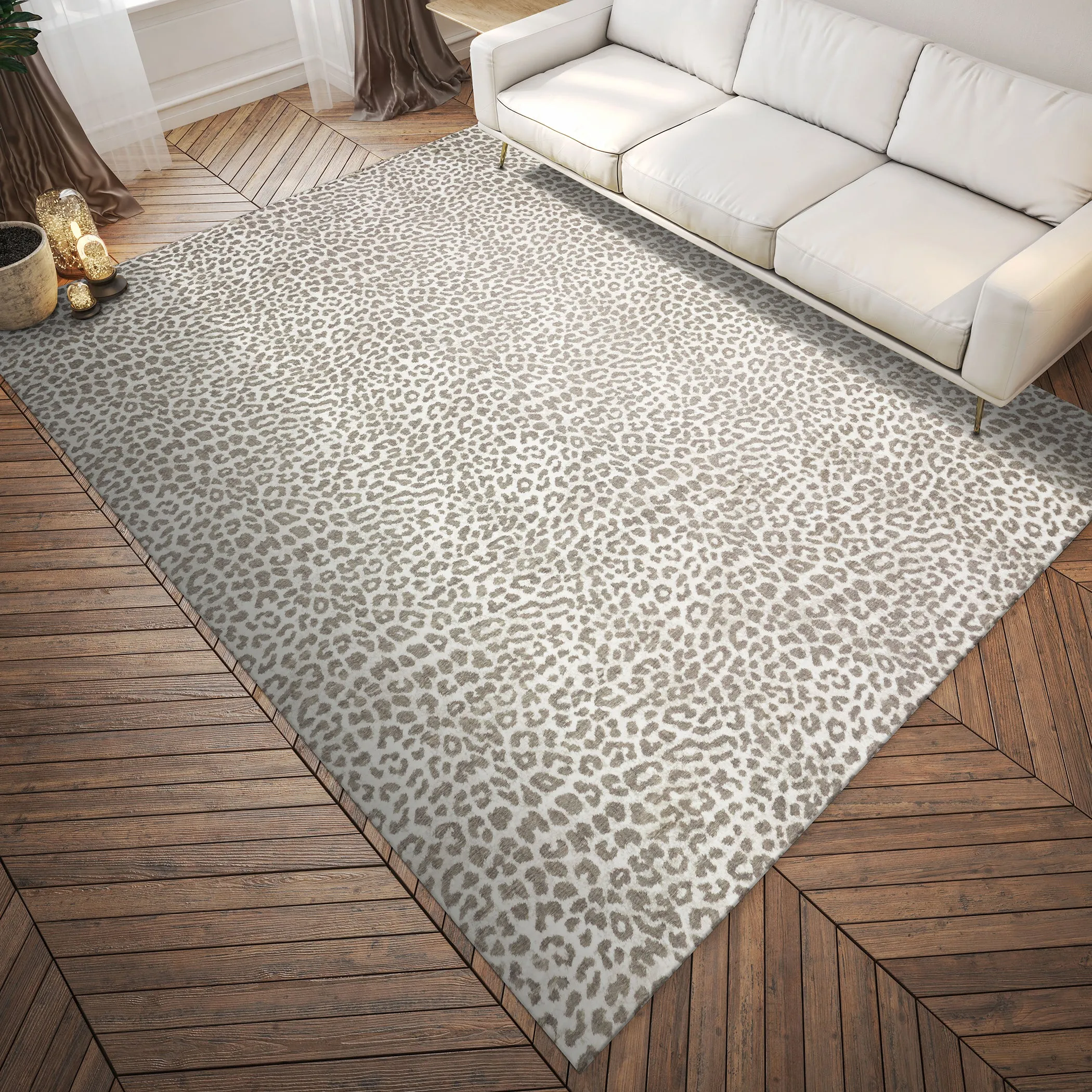 Akina Ultra-Soft Faux Fur Shag Rug with Animal Prints - Family & Pet Friendly, Easy Care Design