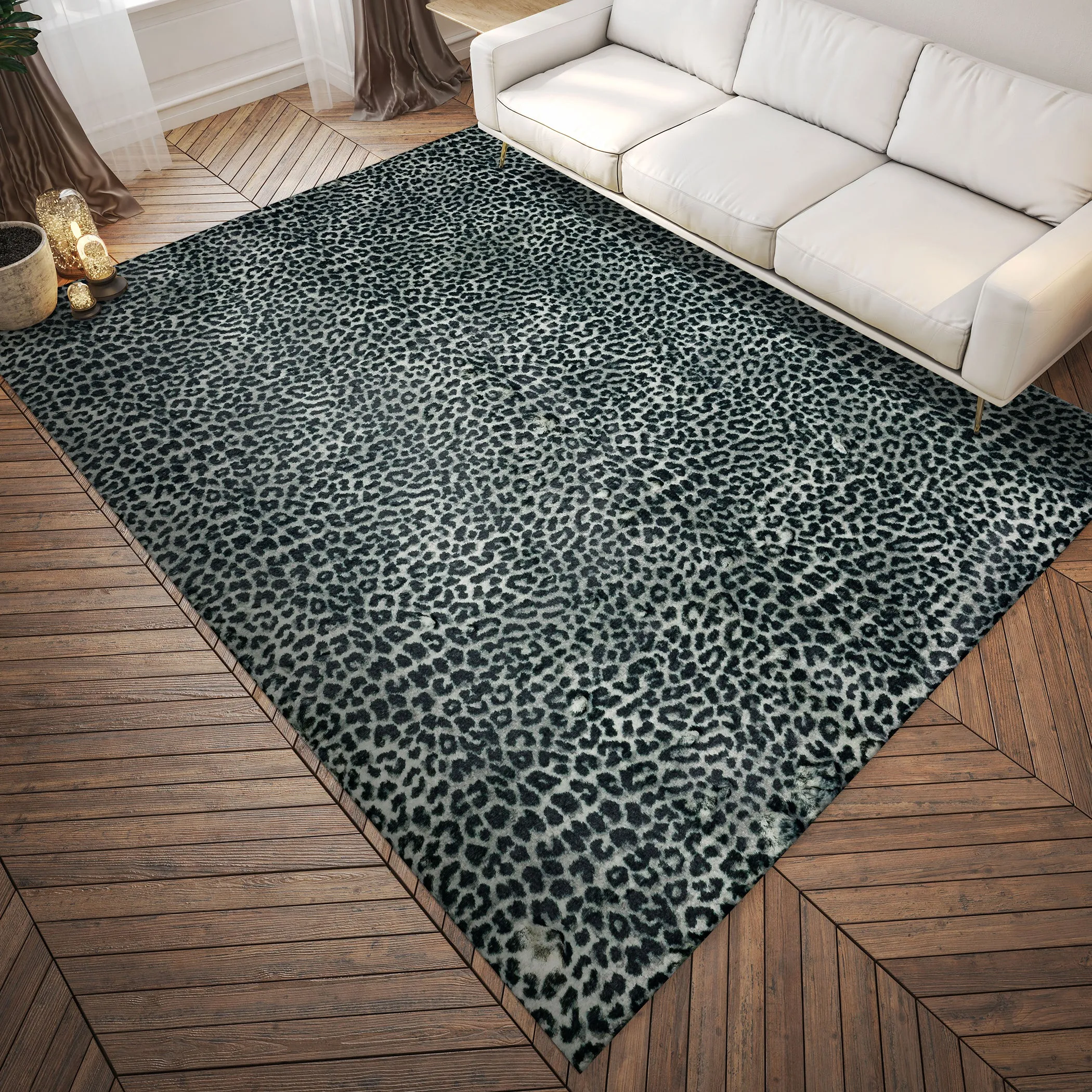 Akina Ultra-Soft Faux Fur Shag Rug with Animal Prints - Family & Pet Friendly, Easy Care Design