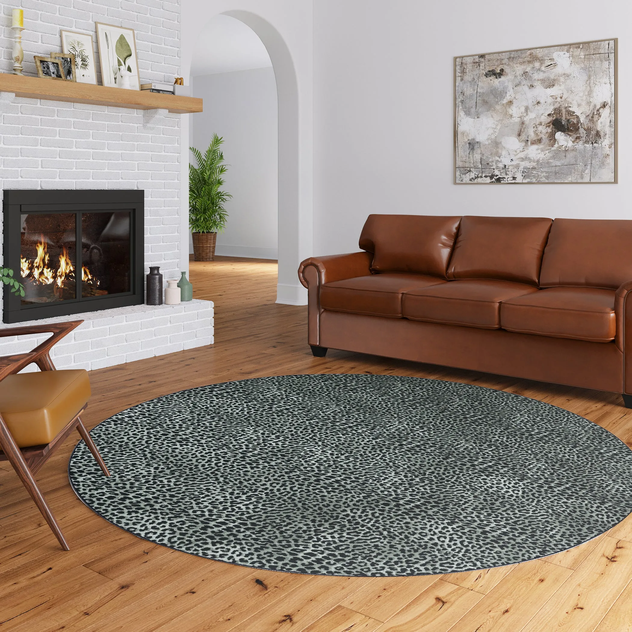 Akina Ultra-Soft Faux Fur Shag Rug with Animal Prints - Family & Pet Friendly, Easy Care Design
