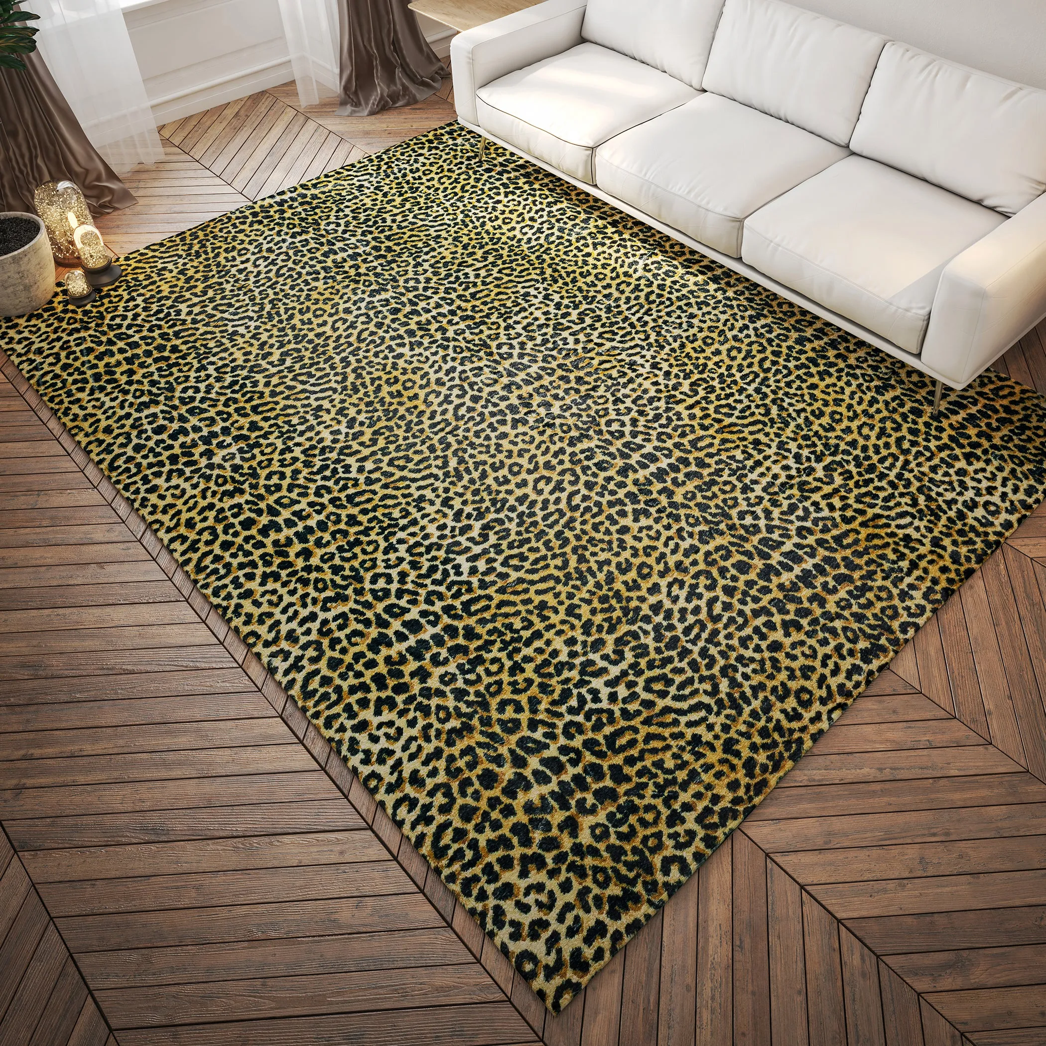 Akina Ultra-Soft Faux Fur Shag Rug with Animal Prints - Family & Pet Friendly, Easy Care Design