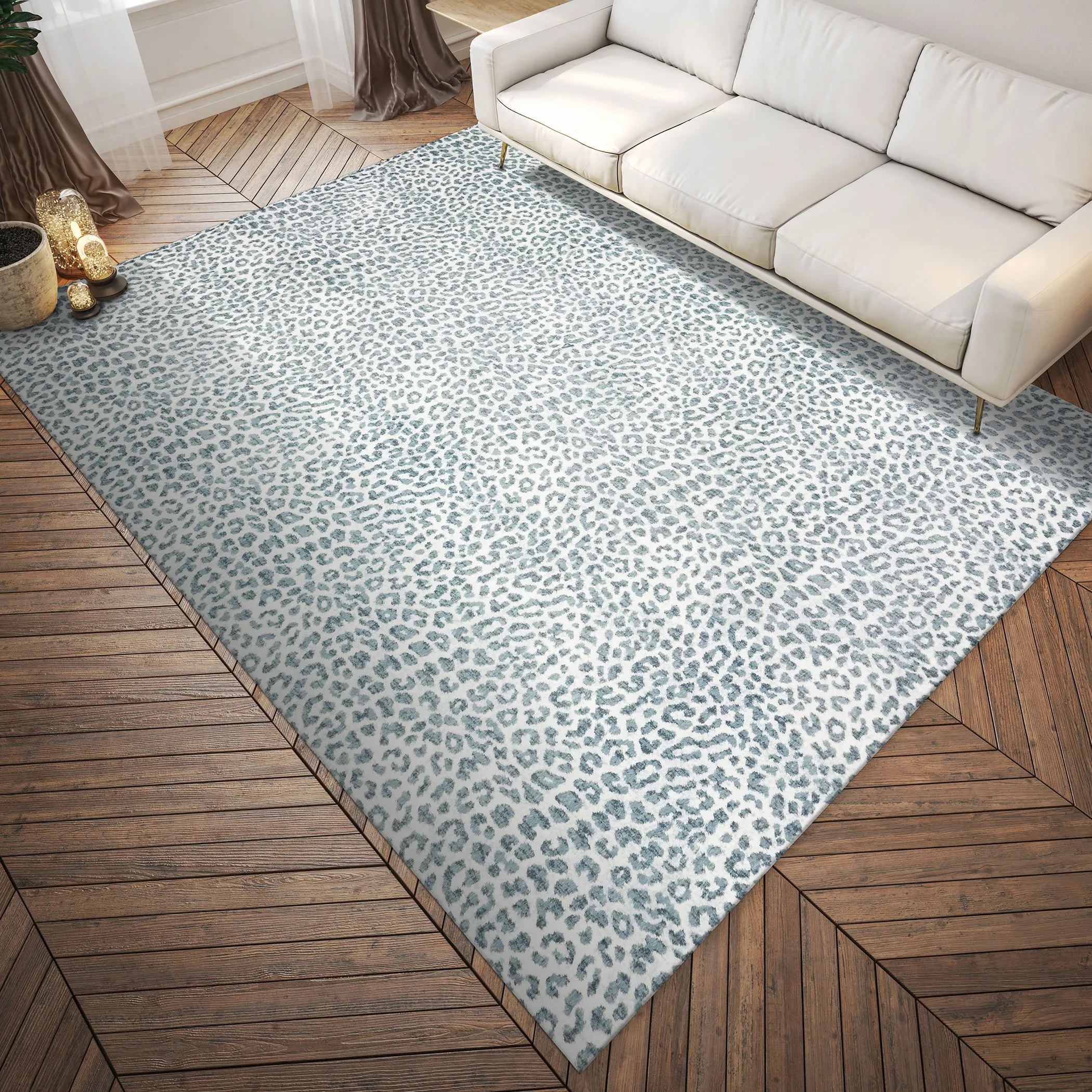 Akina Ultra-Soft Faux Fur Shag Rug with Animal Prints - Family & Pet Friendly, Easy Care Design