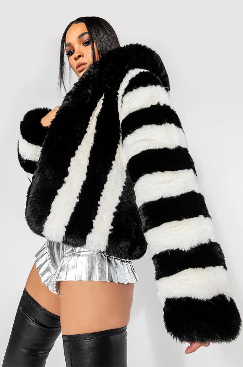 AZALEA WANG BDUBS FUR JACKET WITH HOOD