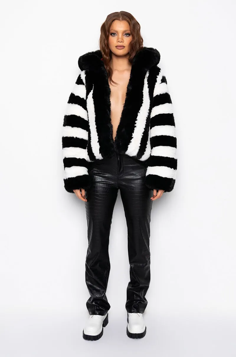 AZALEA WANG BDUBS FUR JACKET WITH HOOD