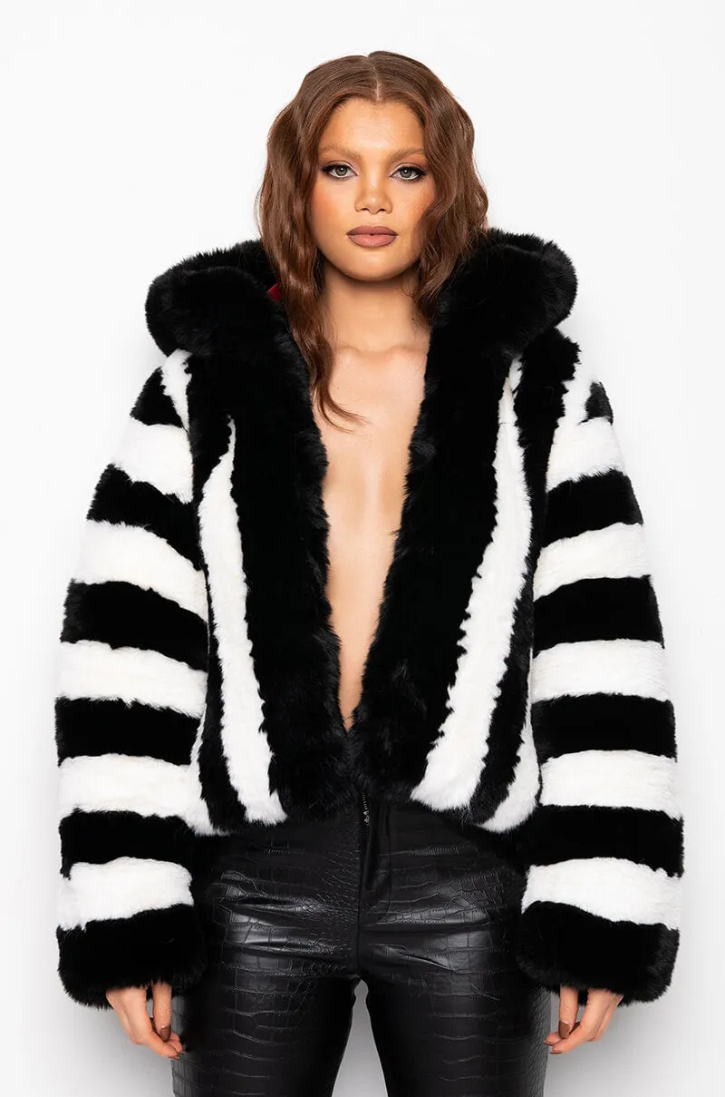 AZALEA WANG BDUBS FUR JACKET WITH HOOD