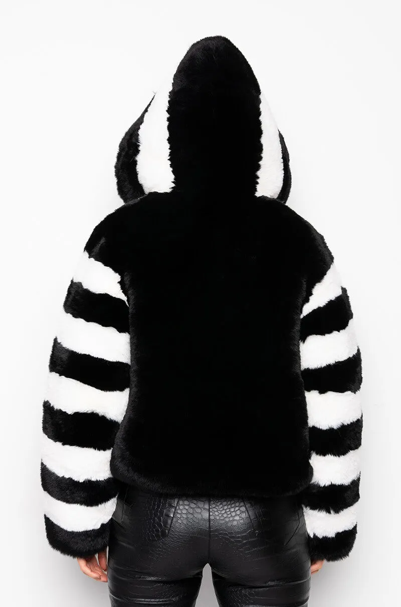 AZALEA WANG BDUBS FUR JACKET WITH HOOD
