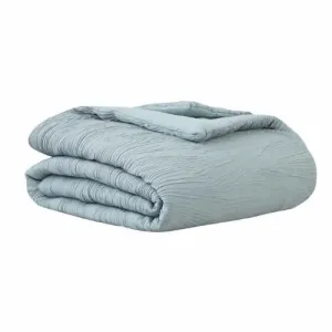 Berkshire Life Pleated Wave 3-piece Blue Comforter Set - Queen