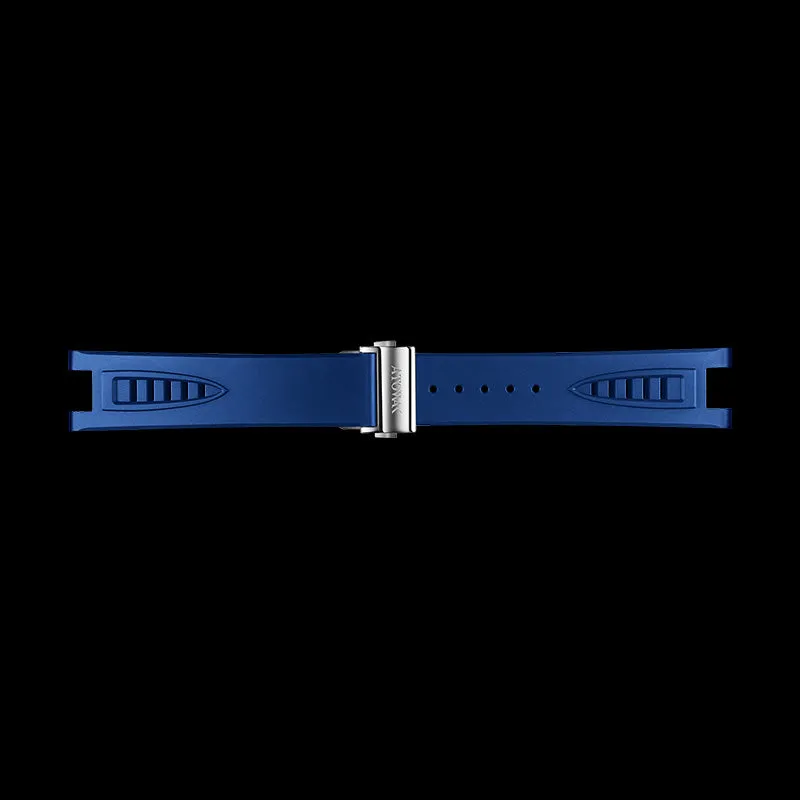 Blue FKM Rubber Strap with Silver Buckle for Spaceship