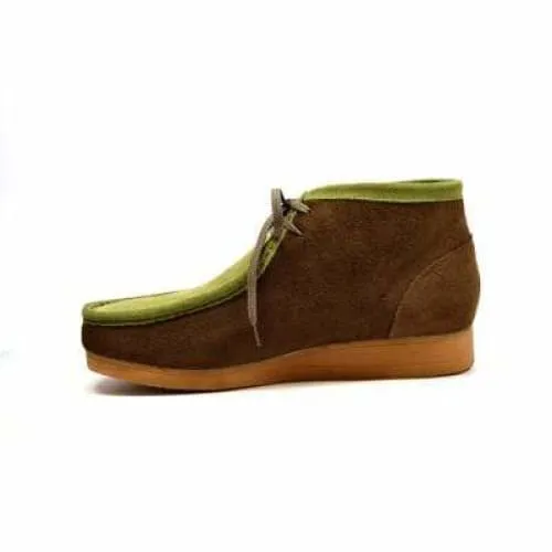 British Walkers New Castle Wallabee Boots Men's Forest Green and Olive Suede
