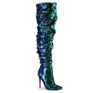 Courtly Over The Knee Green Boots