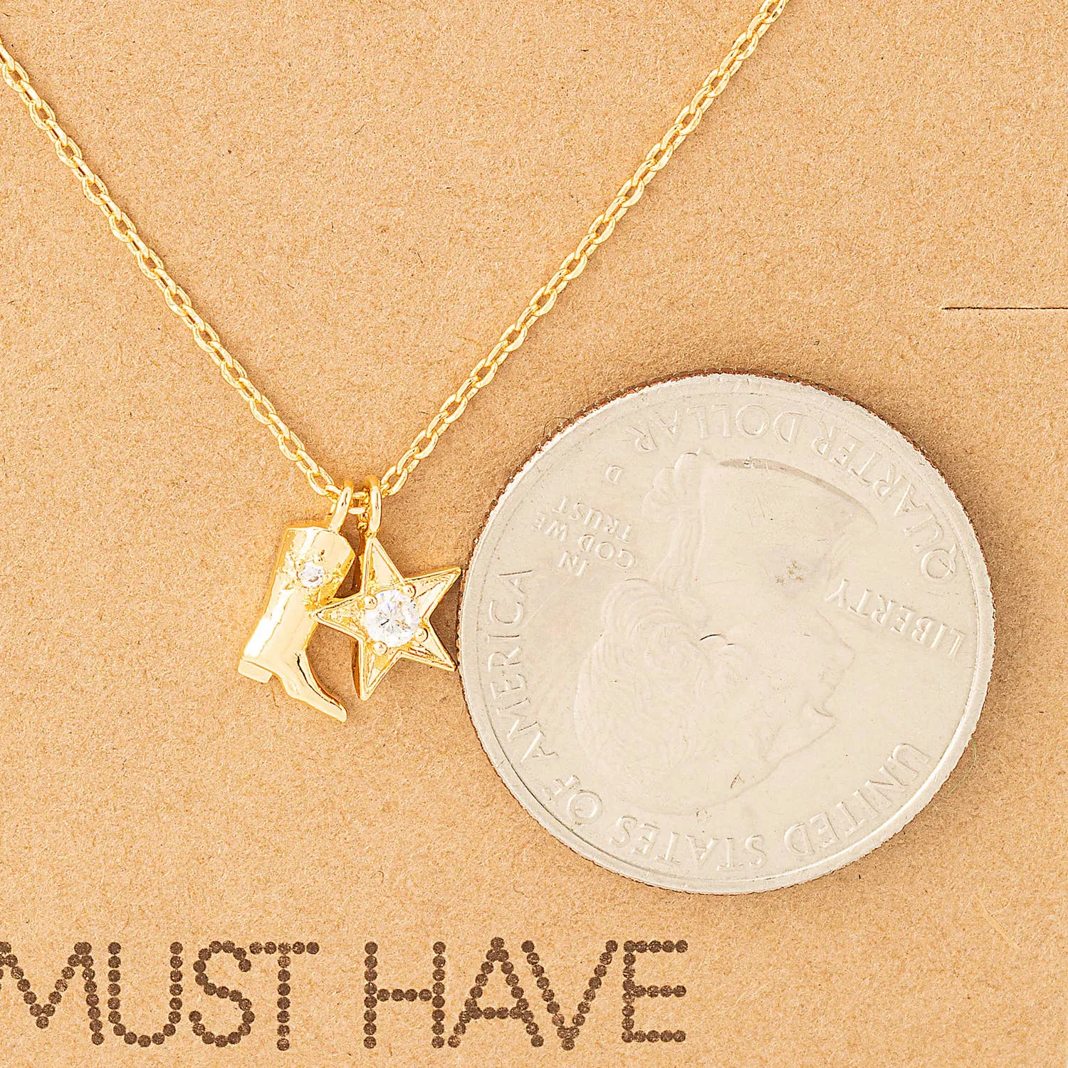 Cowboy Boots Star Pendant Necklace: G
