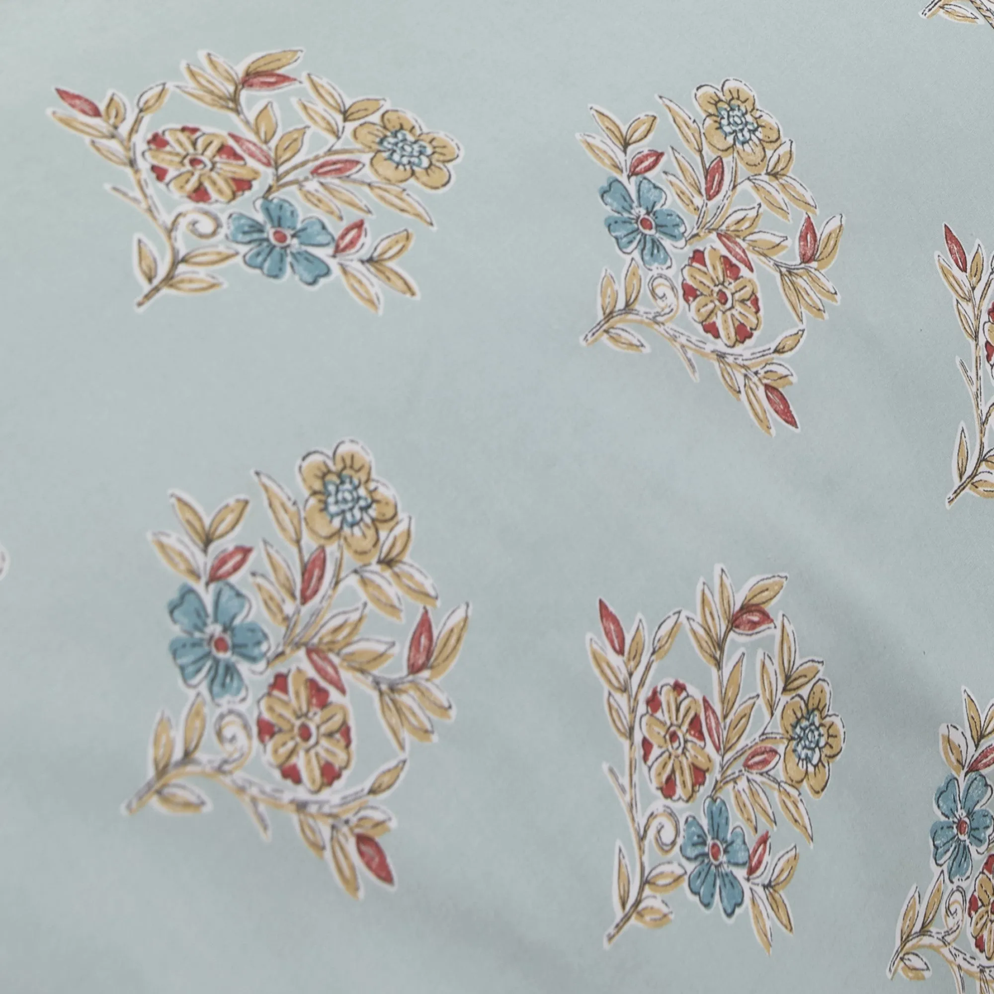 Dreams & Drapes Lorena Patchwork Pencil Pleat Curtains  - Duck Egg