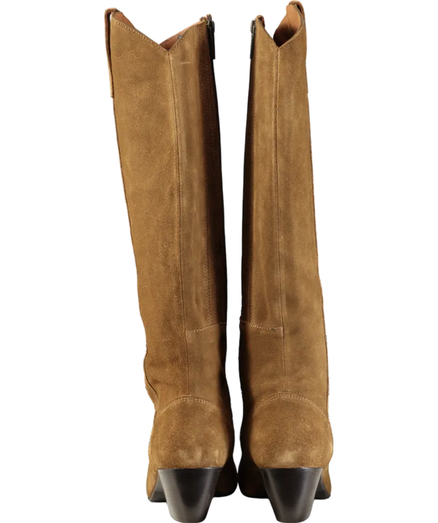 DUO Brown Saffron Knee High Boots In Marigold Suede UK 7 EU 40 👠