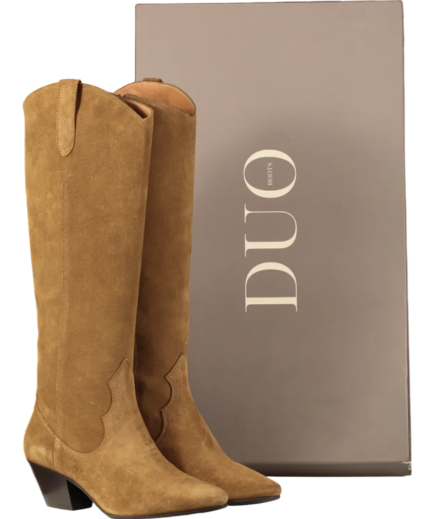 DUO Brown Saffron Knee High Boots In Marigold Suede UK 7 EU 40 👠