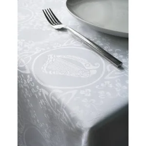 Easy care Damask Tablecloth - White - 54x70inches