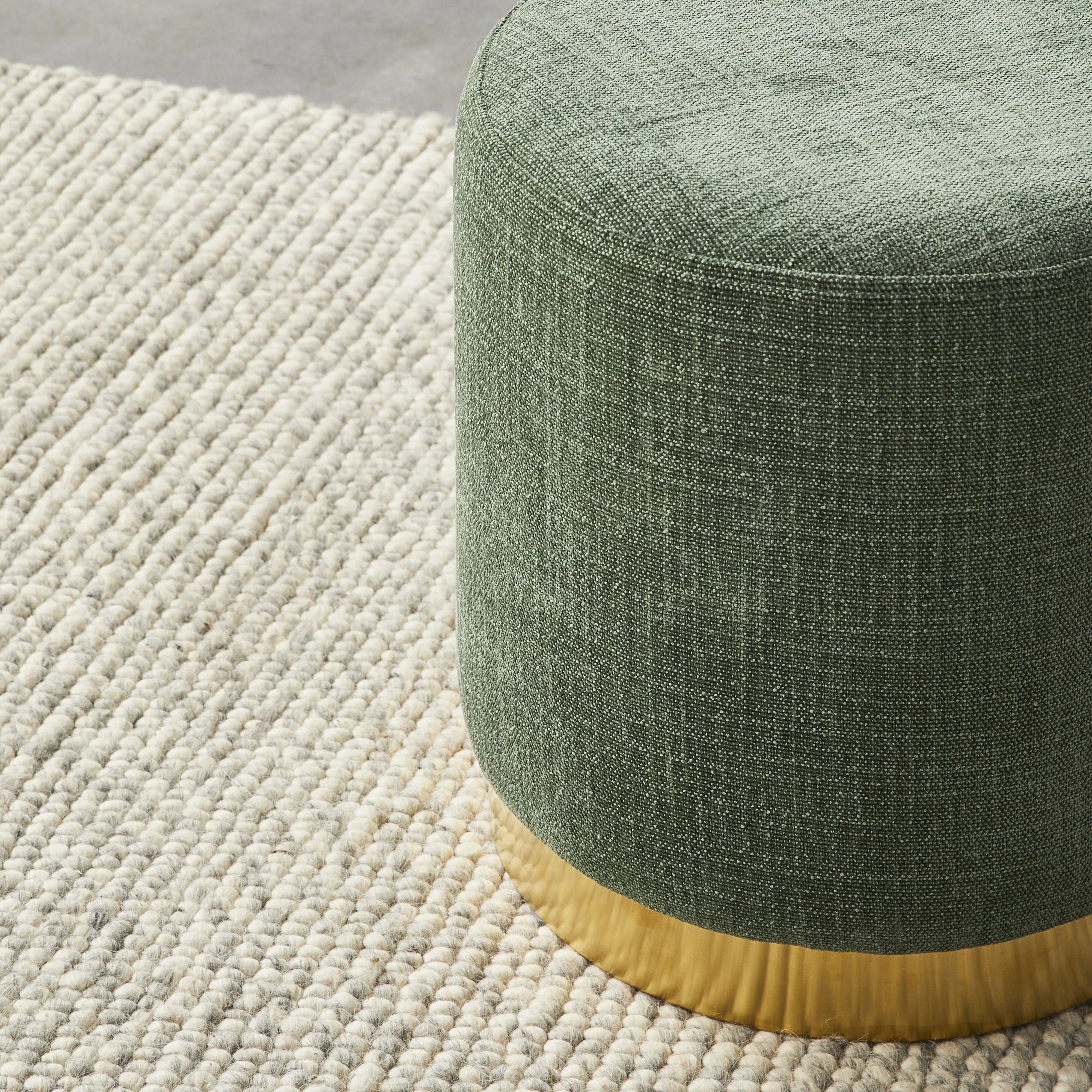 Edie Round Ottoman Solace Moss