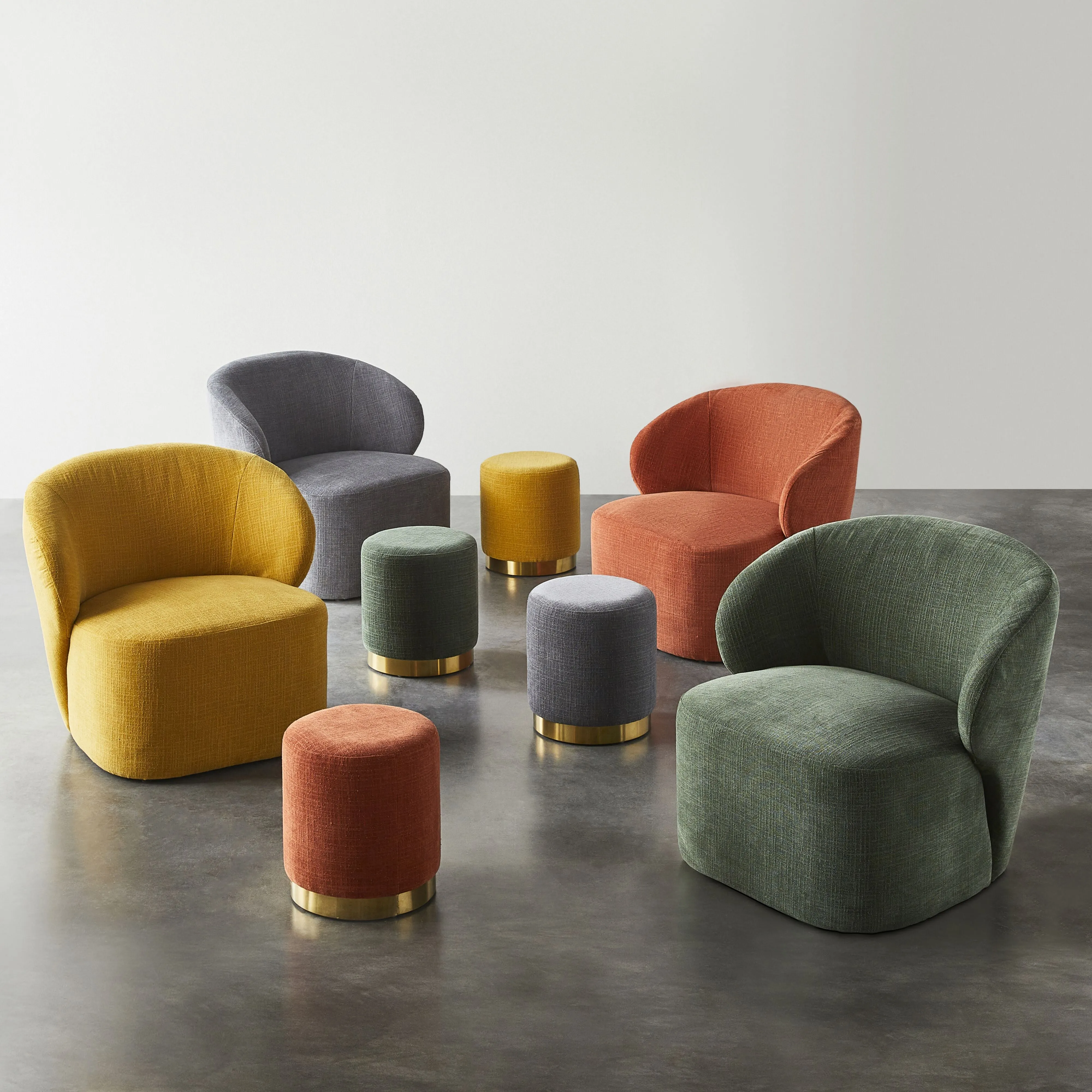 Edie Round Ottoman Solace Moss