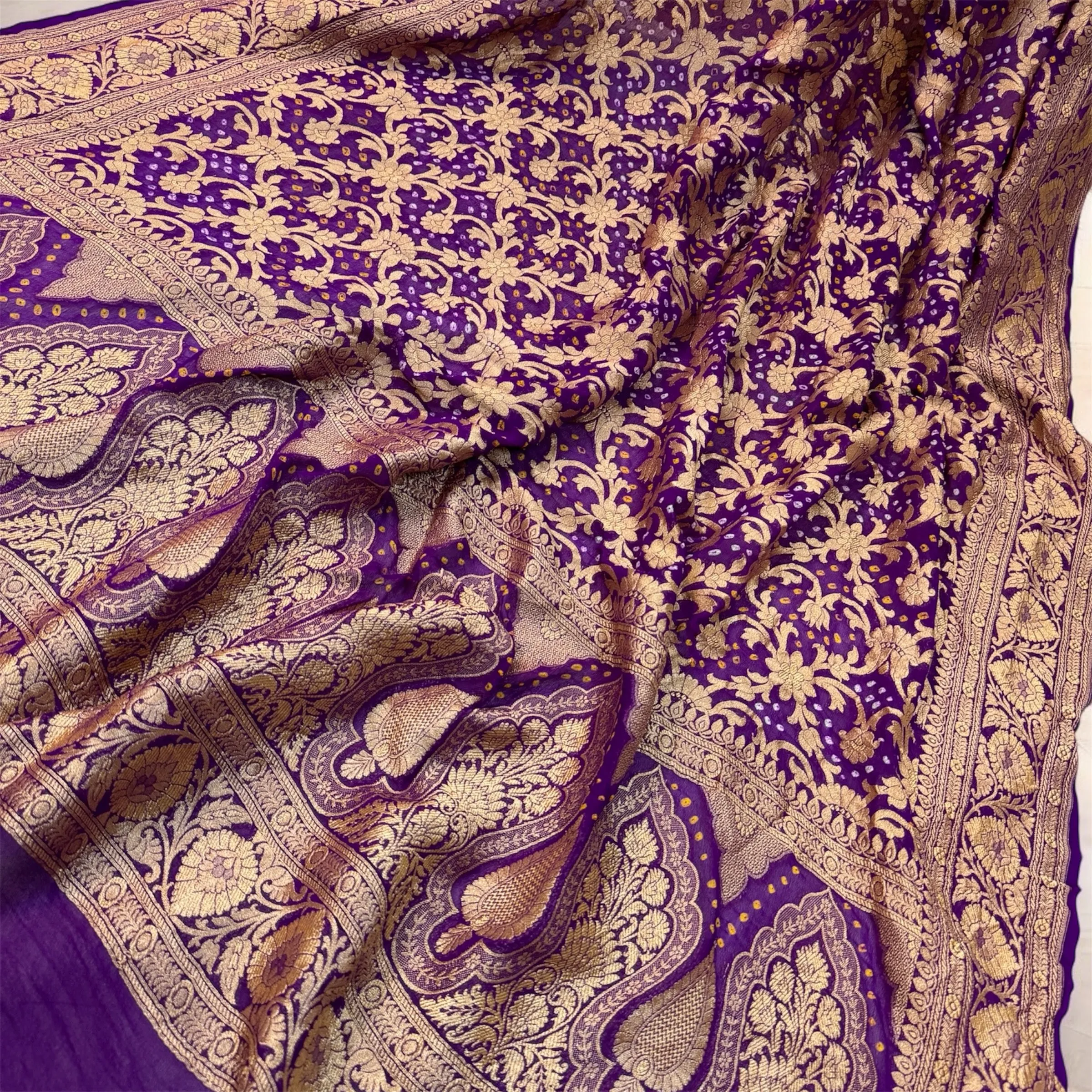Elegant Purple Bandhani Dupatta