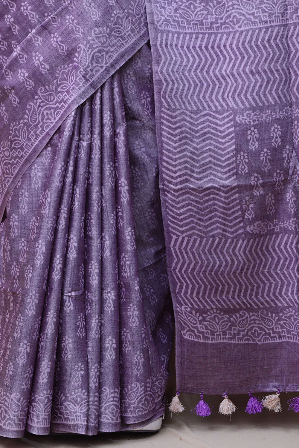 Elegant Purple Bhagalpur Silk Saree