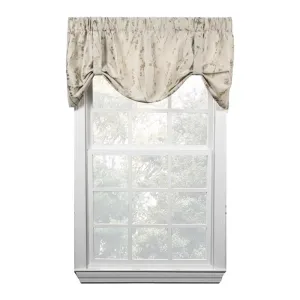 Ellis Curtain Meadow High Quality Room Darkening Solid Natural Stylish Color Lined Tie-Up Window Valance - 50 x22" - 50" x 22" Linen