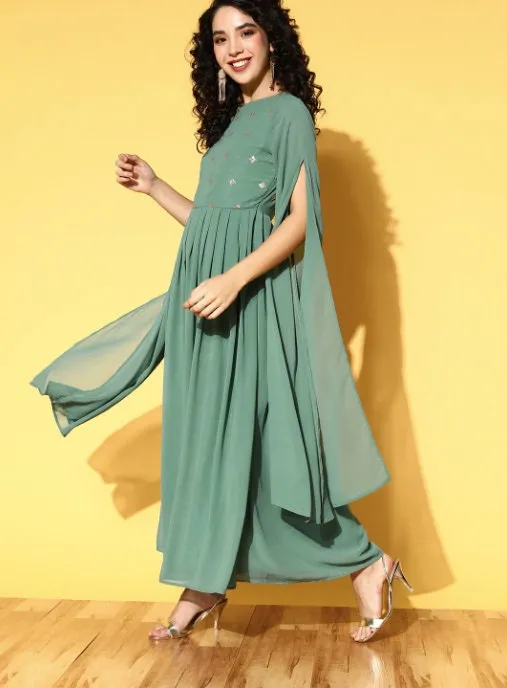 Embroidered Ethnic Motifs Anarkali Dress