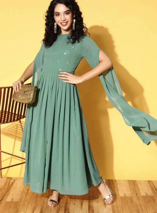 Embroidered Ethnic Motifs Anarkali Dress