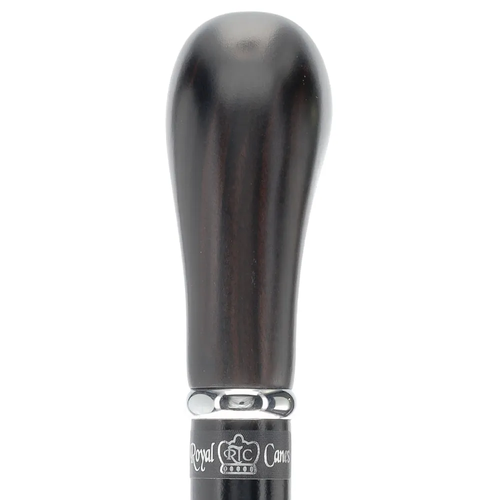 English Knob Ebony Wood Handle: Walking Stick, Beechwood Shaft