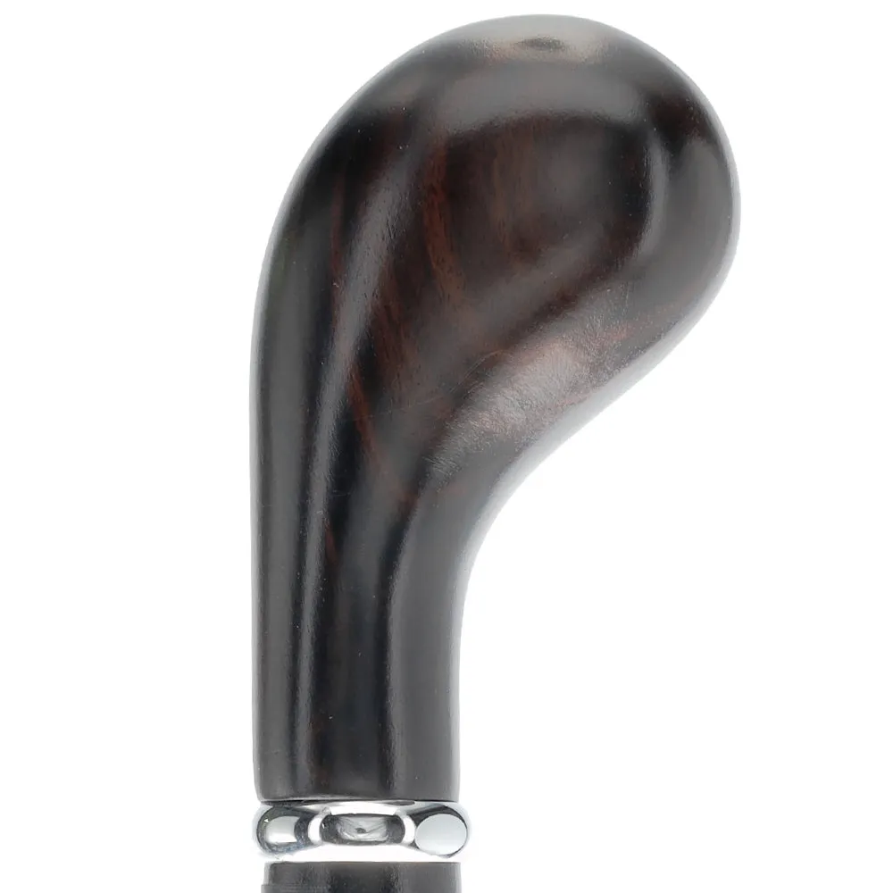 English Knob Ebony Wood Handle: Walking Stick, Beechwood Shaft