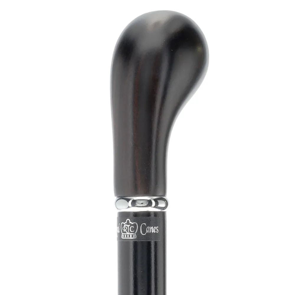 English Knob Ebony Wood Handle: Walking Stick, Beechwood Shaft