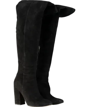 Gianvito Rossi Black Suede Over the Knee Boots UK 6 EU 39 👠