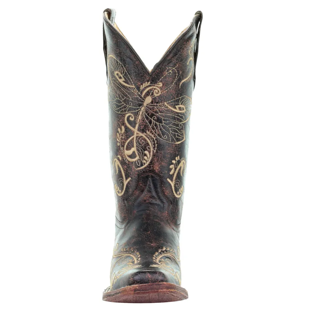 L5079 Embroidery Square Toe Cowboy Boots
