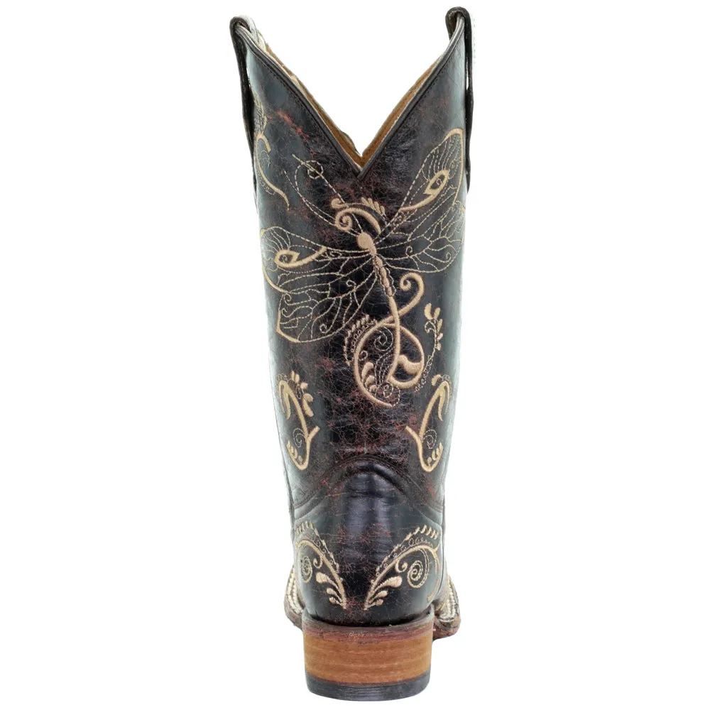 L5079 Embroidery Square Toe Cowboy Boots