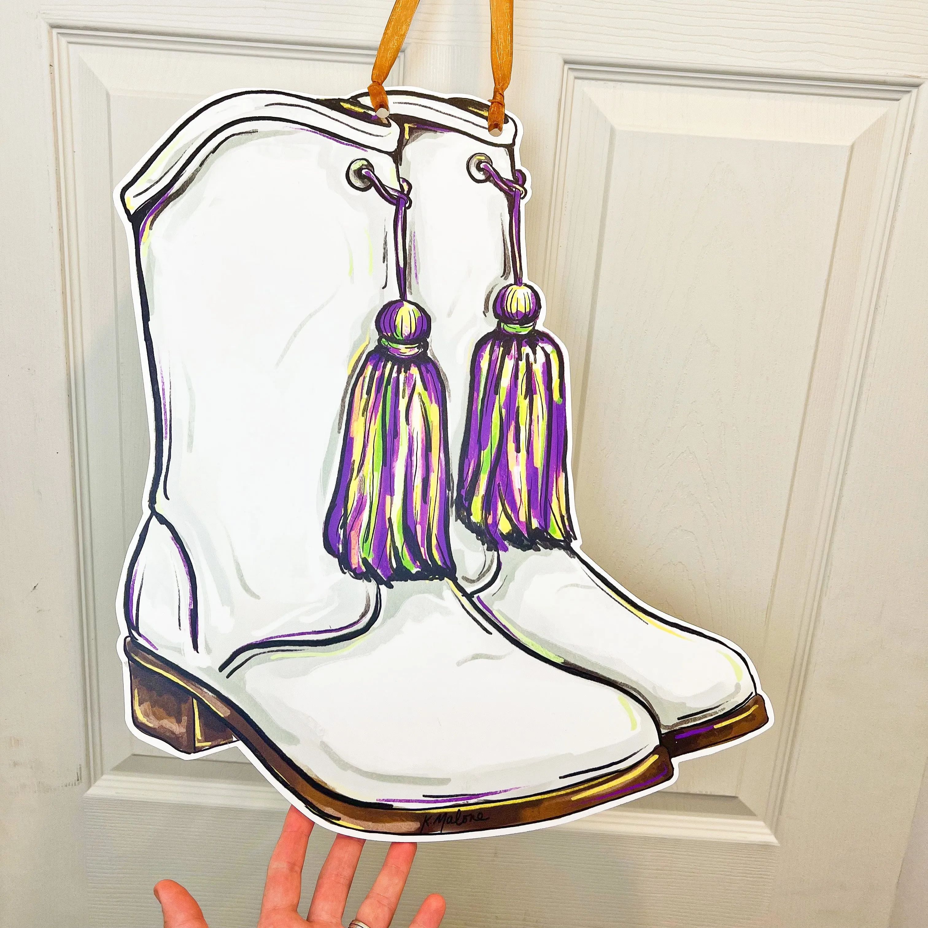 Majorette Marching Boots Door Hanger
