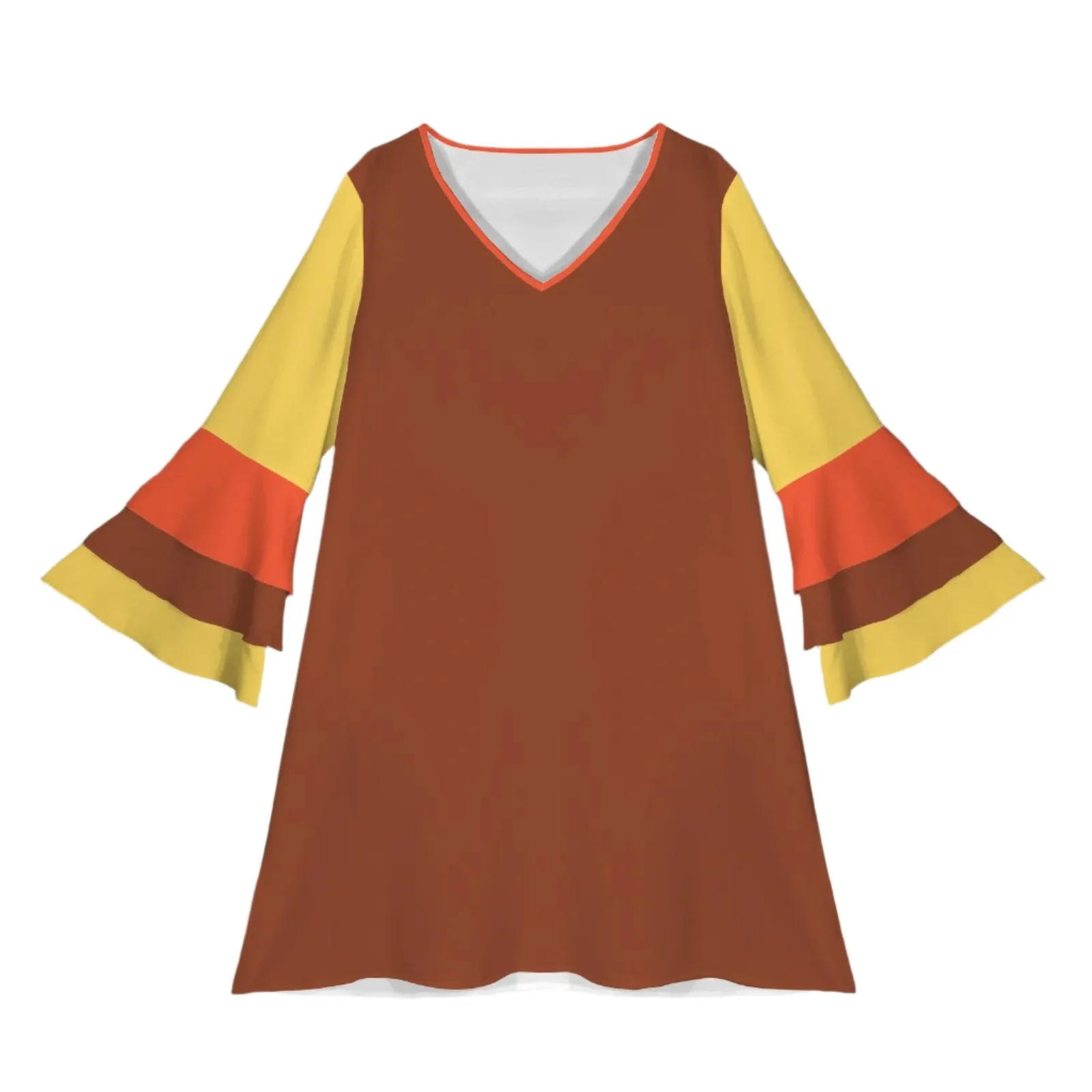 Miarna Color Block Bell Sleeve Dress