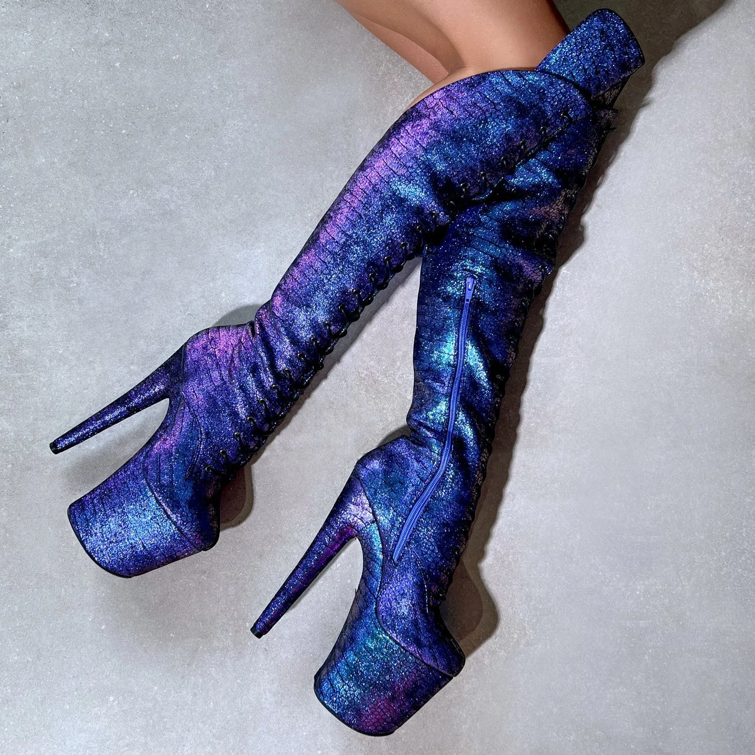 Midnight Mermaid Over Knee Boot - 8INCH - New Style - Check description