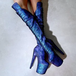 Midnight Mermaid Over Knee Boot - 8INCH - New Style - Check description