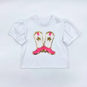 Neon-Cowboy-Boots-Puff-Sleeve-Top