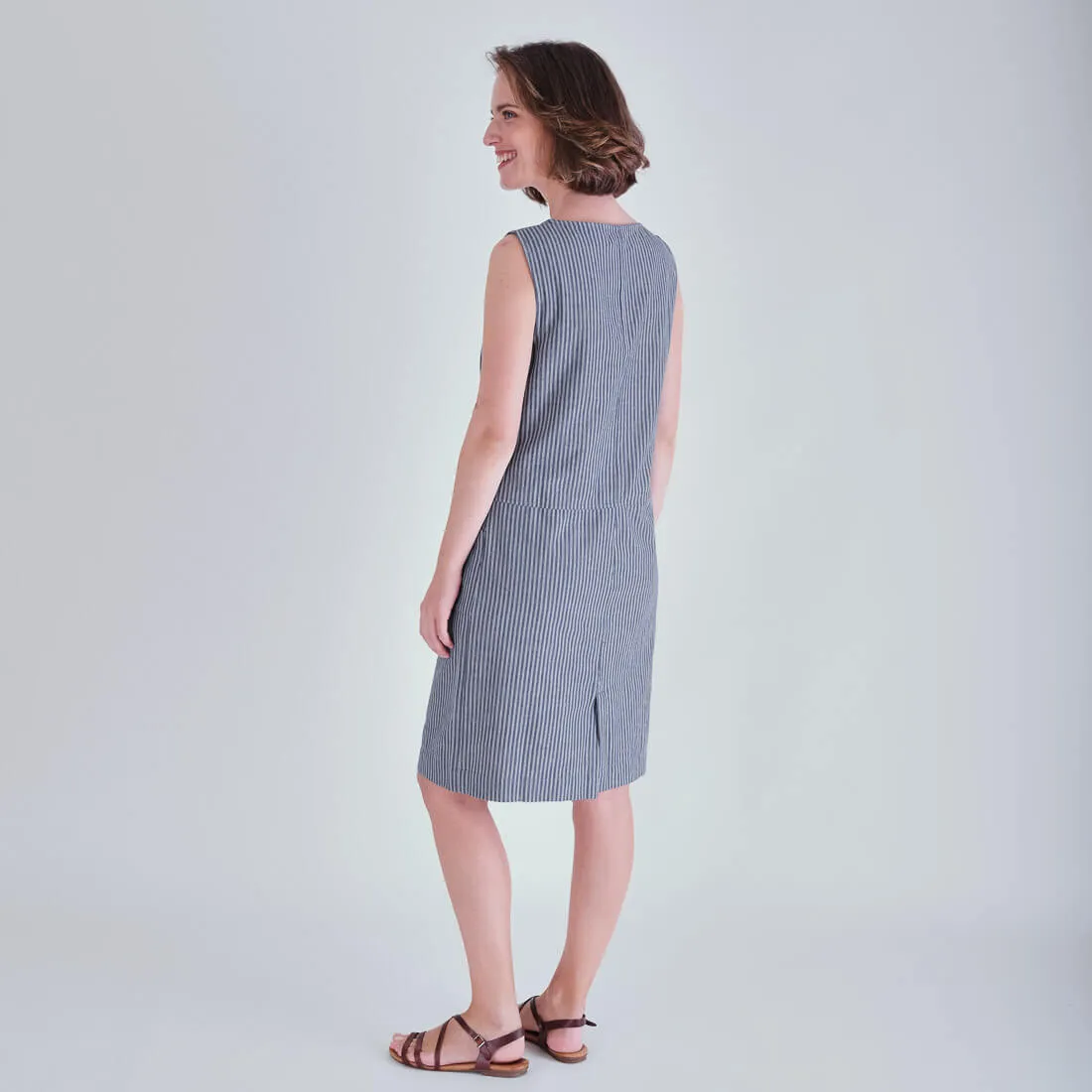 Nina Striped Pinafore Dress