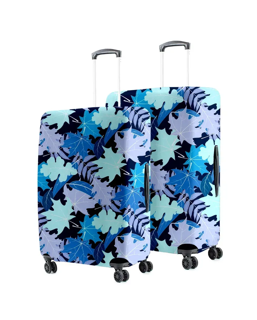 ONLY LUGGAGE COVER | Durable Blue Polyester Stretchable Printed Protective Luggage Bag Cover