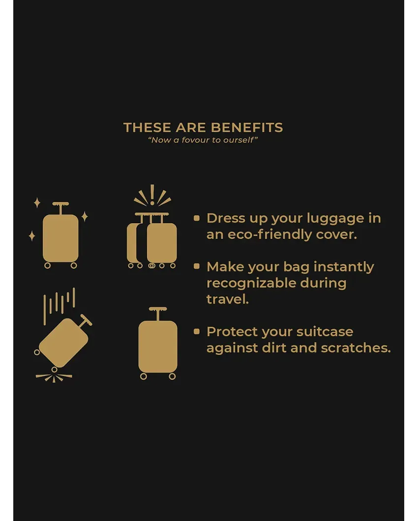ONLY LUGGAGE COVER | Durable Blue Polyester Stretchable Printed Protective Luggage Bag Cover