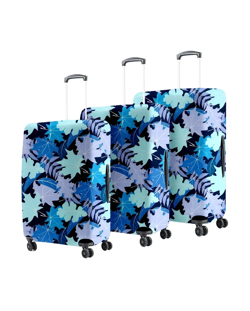 ONLY LUGGAGE COVER | Durable Blue Polyester Stretchable Printed Protective Luggage Bag Cover