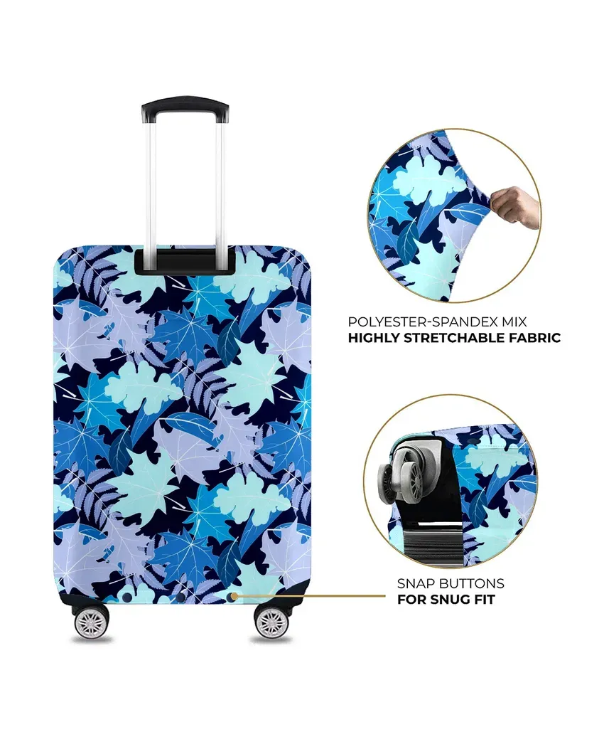 ONLY LUGGAGE COVER | Durable Blue Polyester Stretchable Printed Protective Luggage Bag Cover