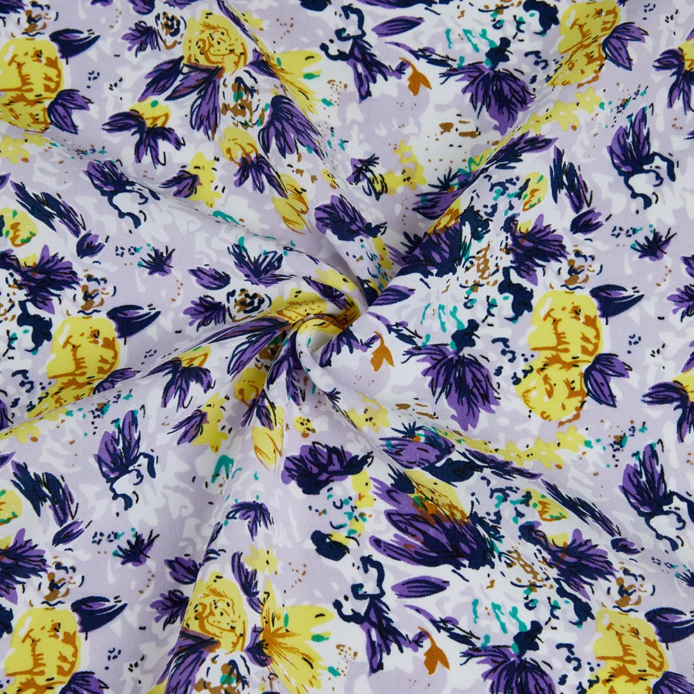 Polyester Flower Pattern-Chiffon Fabric