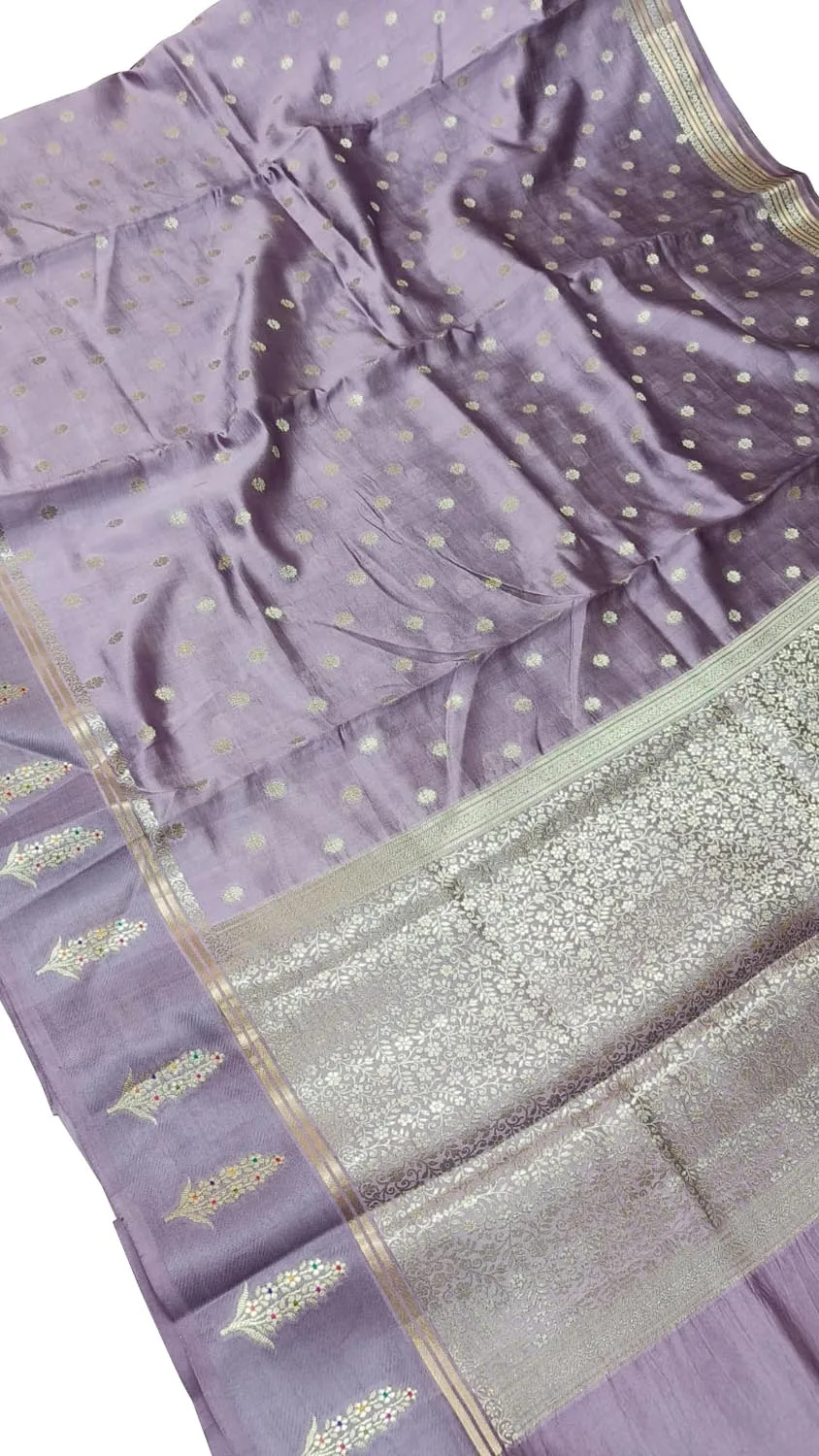 Regal Purple Banarasi Silk Saree - Handwoven Elegance