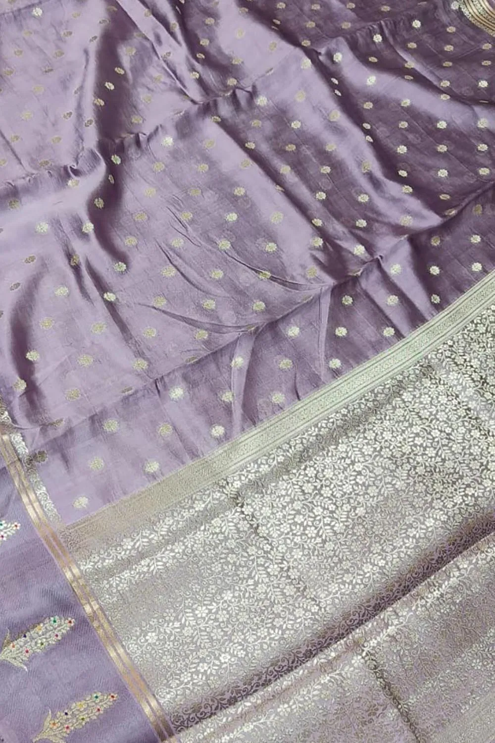 Regal Purple Banarasi Silk Saree - Handwoven Elegance