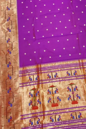 Regal Purple Paithani Silk Saree: A Timeless Elegance
