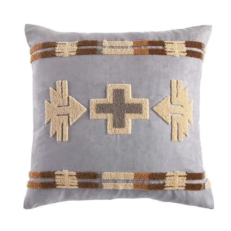 Southwest Crewel Embroidered Throw Pillow
