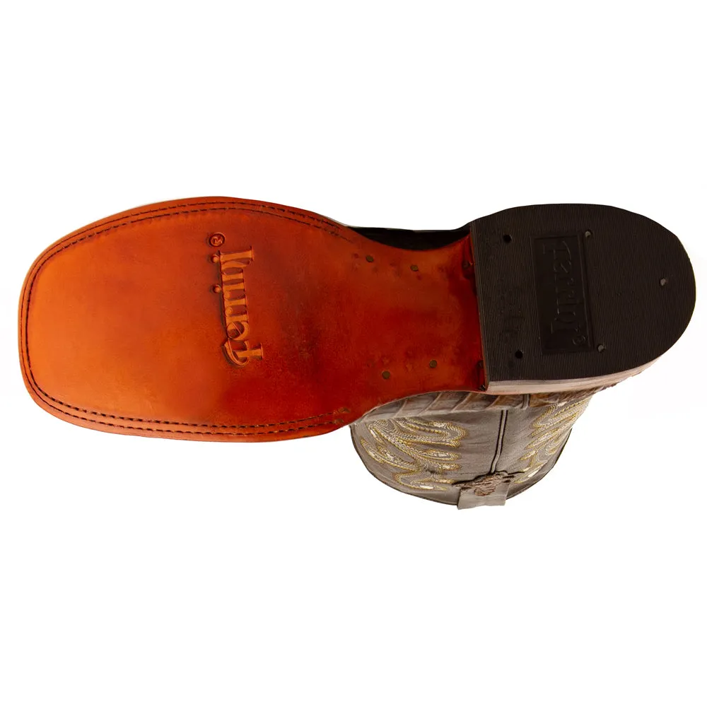 Stampede Crocodile Embroidered Square Toe Cowboy Boots