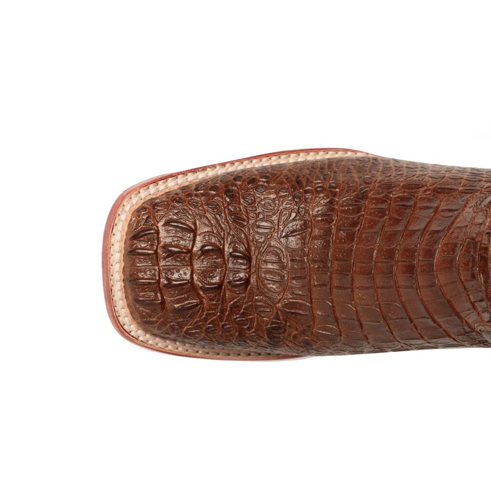 Stampede Crocodile Embroidered Square Toe Cowboy Boots