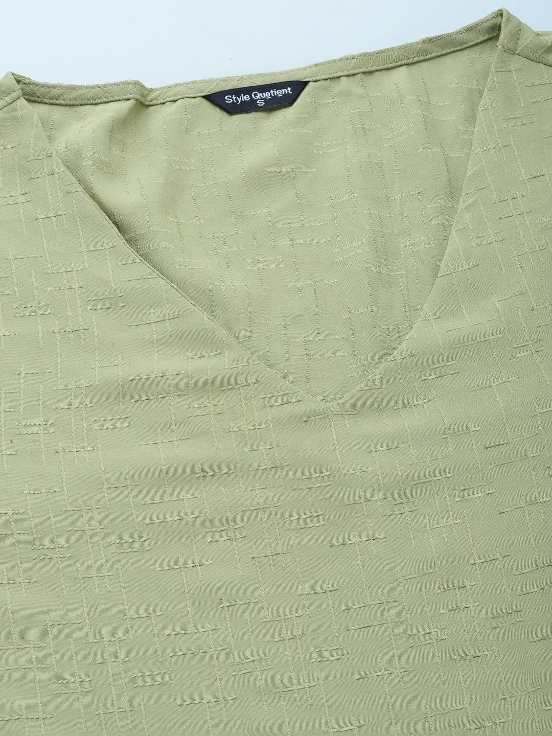 Style Quotient Women SAGE GREEN Solid Polyester Regular Smart Casual Top